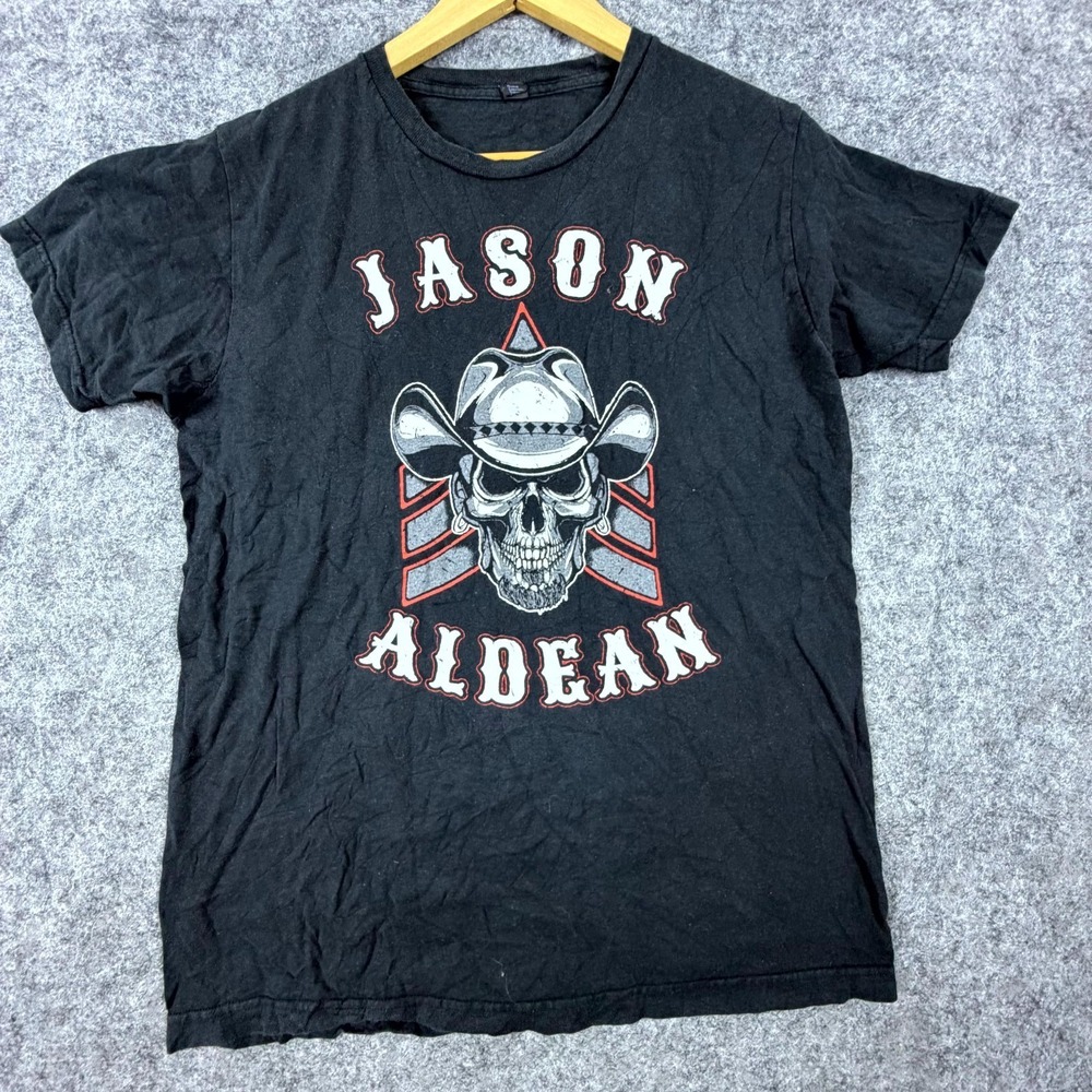 Tultex T-Shirt Men Medium Black Jason Aldean Six String Circus Tour 2016 Graphic